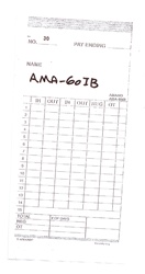 Amano AMA-60ib Bi-Weekly Time Cards for EX60i Employee Time Clock pack of 600