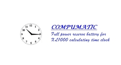Full power reserve battery for XL1000 calculating time clock